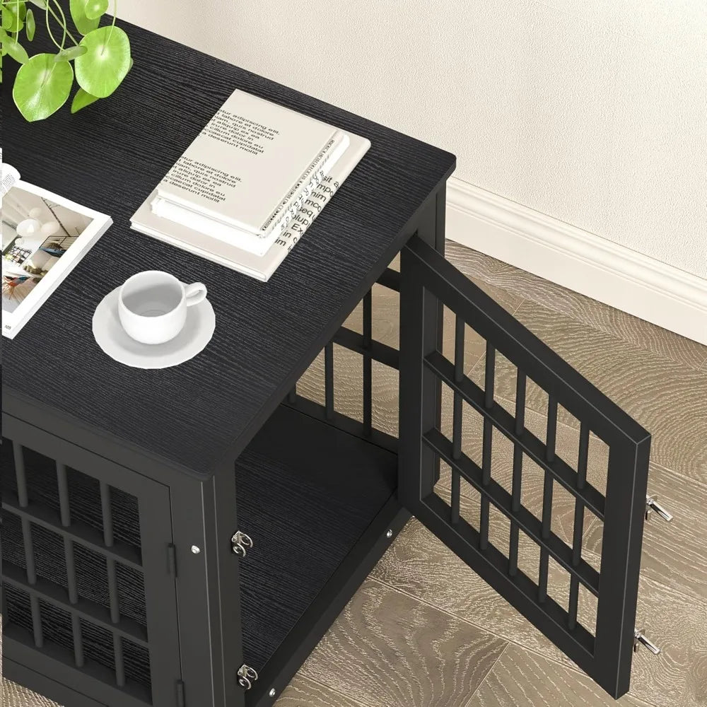 26 Inch Heavy Duty Dog Crate Furniture for Small Dogs, Decorative Pet House End Table, Wooden Cage Kennel Furniture Indoor