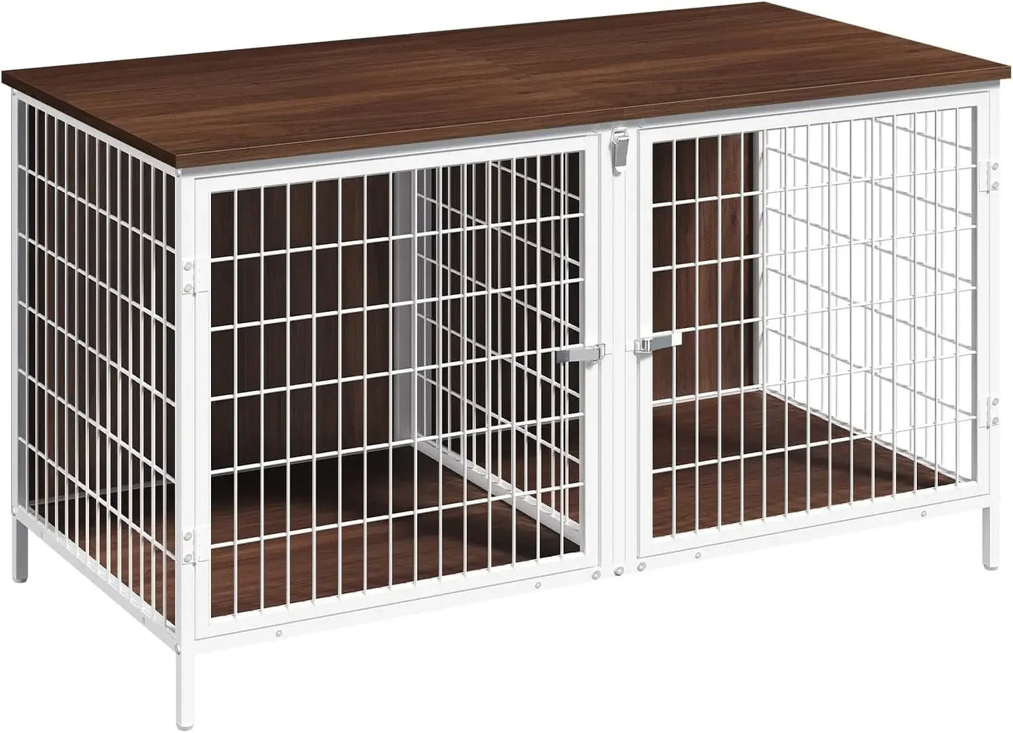 Dog Kennel with Removable Divider, Heavy Sturdy Dog Furniture Style Double Cage for Small Medium Dog, Indoor Pet House End Table
