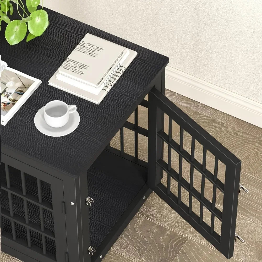 26 Inch Heavy Duty Dog Crate Furniture for Small Dogs, Decorative Pet House End Table, Wooden Cage Kennel Furniture Indoor