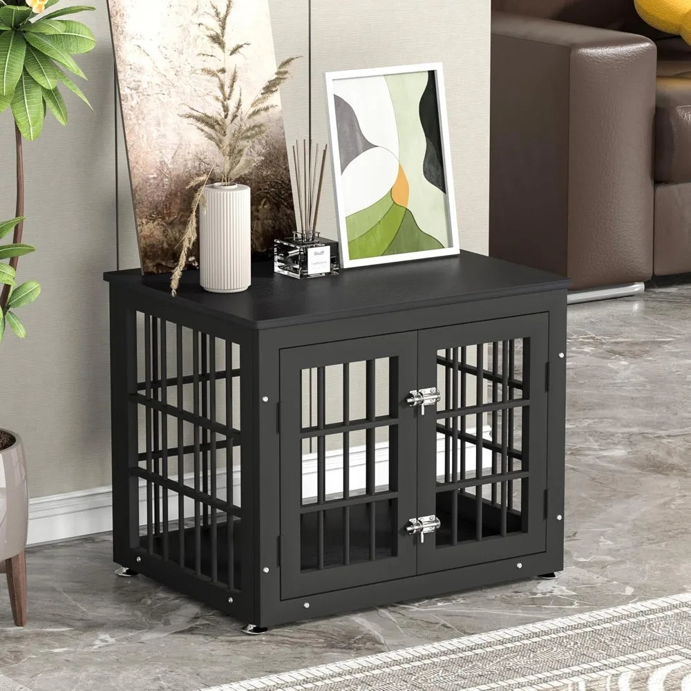 26 Inch Heavy Duty Dog Crate Furniture for Small Dogs, Decorative Pet House End Table, Wooden Cage Kennel Furniture Indoor