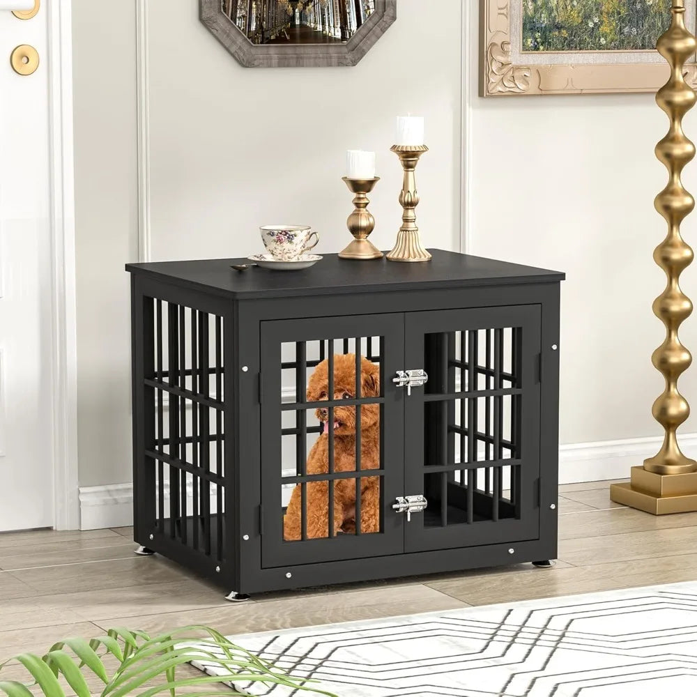 26 Inch Heavy Duty Dog Crate Furniture for Small Dogs, Decorative Pet House End Table, Wooden Cage Kennel Furniture Indoor