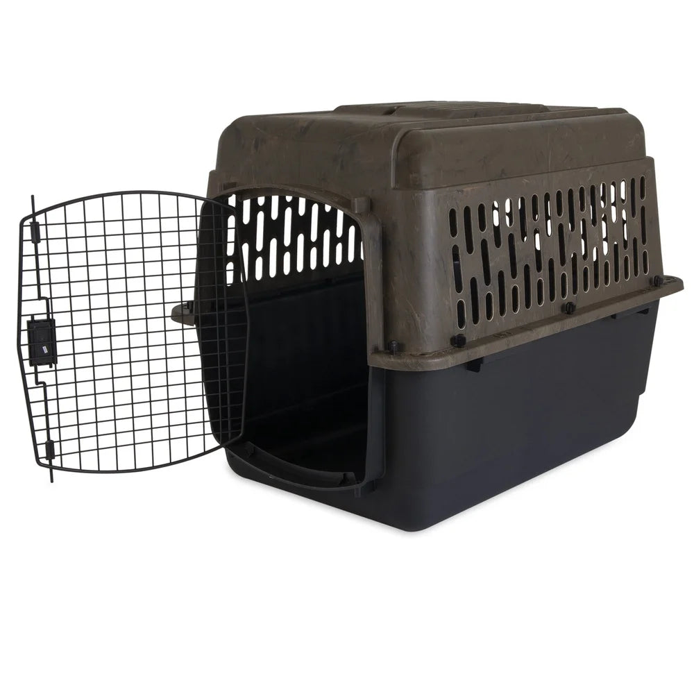 Large Plastic Dog Kennel Outdoor Indoor Pet Carrier Crate 360 Degree Ventilation Dogs 70-90 lbs Portable Travel Dog House