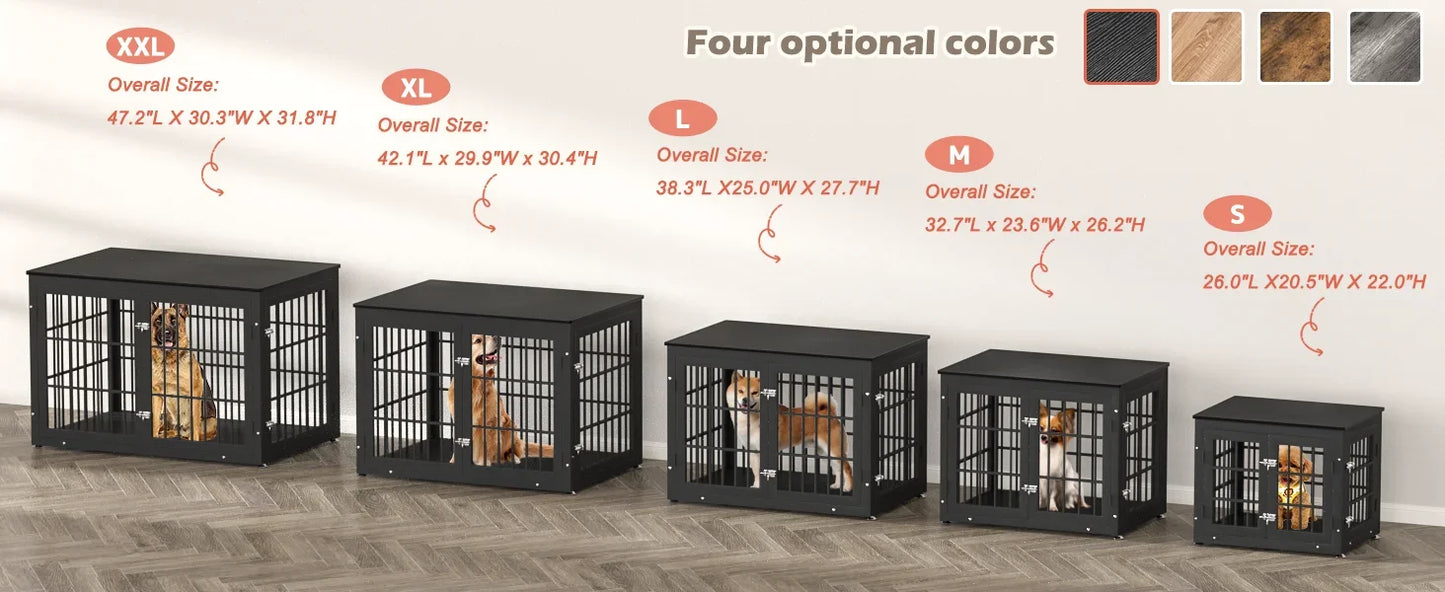 26 Inch Heavy Duty Dog Crate Furniture for Small Dogs, Decorative Pet House End Table, Wooden Cage Kennel Furniture Indoor
