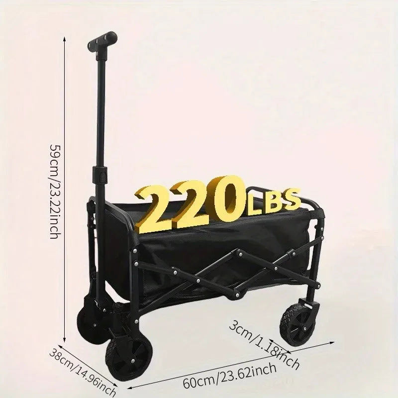 1PC Collapsible Foldable Wagon Cart, Car storage Heavy Duty Utility Snow trailer storage vehicle Cart With All-Terrain Wheels