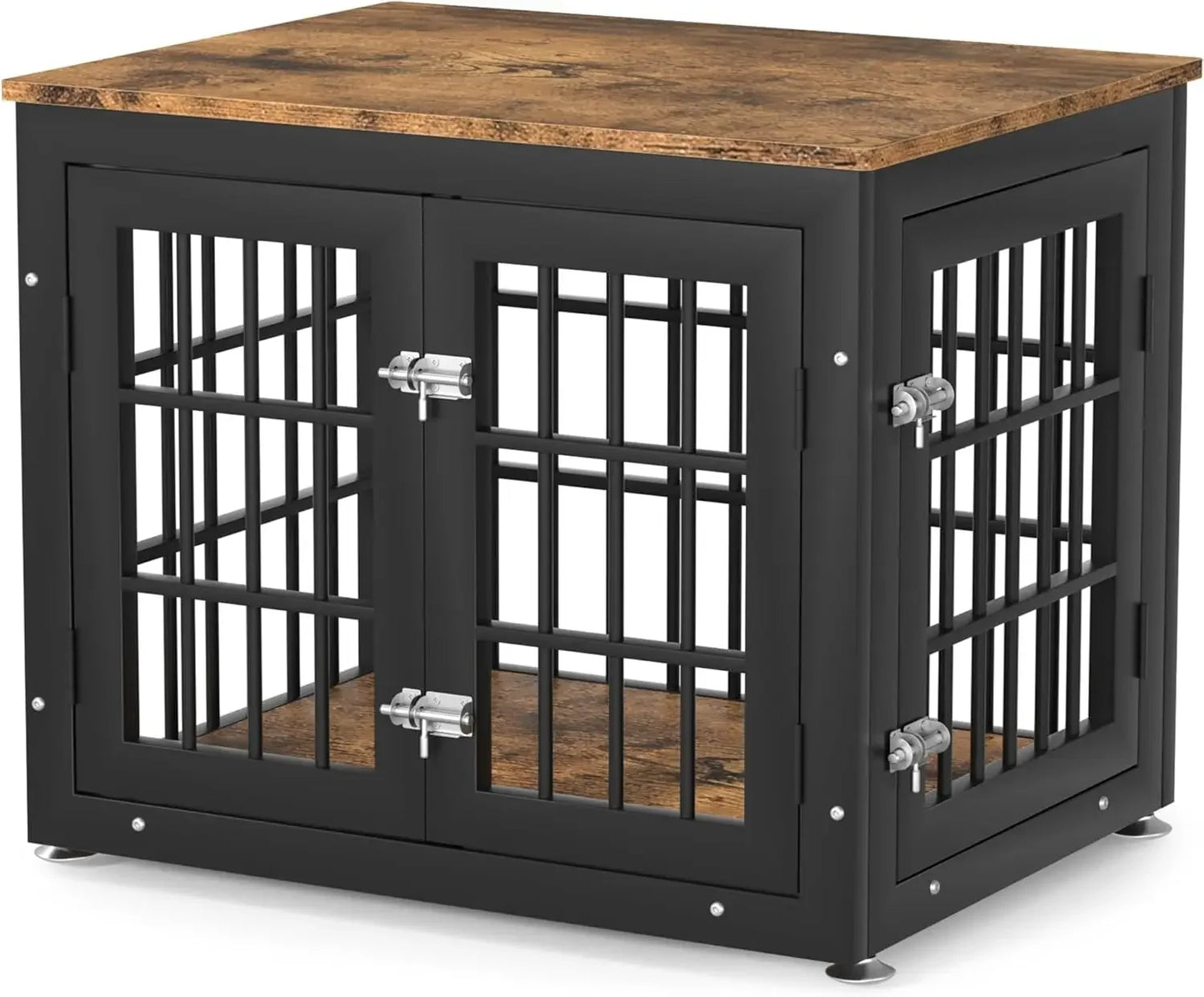 Rustic Heavy Duty Dog Crate Furniture for Extra Large Dogs, Decorative Pet House End Table, Wooden Cage Kennel Furniture Indoor
