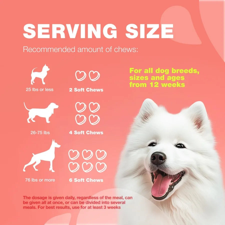 Dog Flea and Tick Treatment Chews FleaTick Prevention for Dogs Chewables Natural Dog Flea Tick Control Soft Treats Immune Suppo