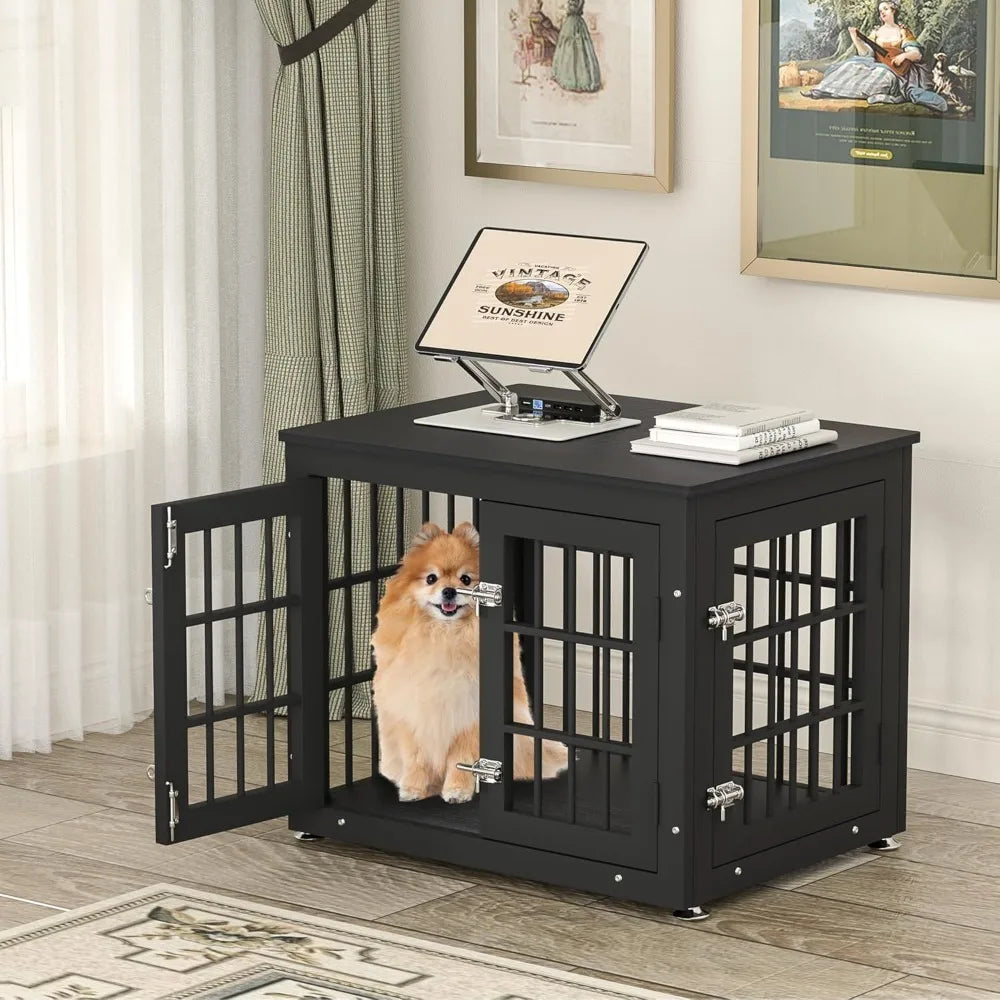 26 Inch Heavy Duty Dog Crate Furniture for Small Dogs, Decorative Pet House End Table, Wooden Cage Kennel Furniture Indoor