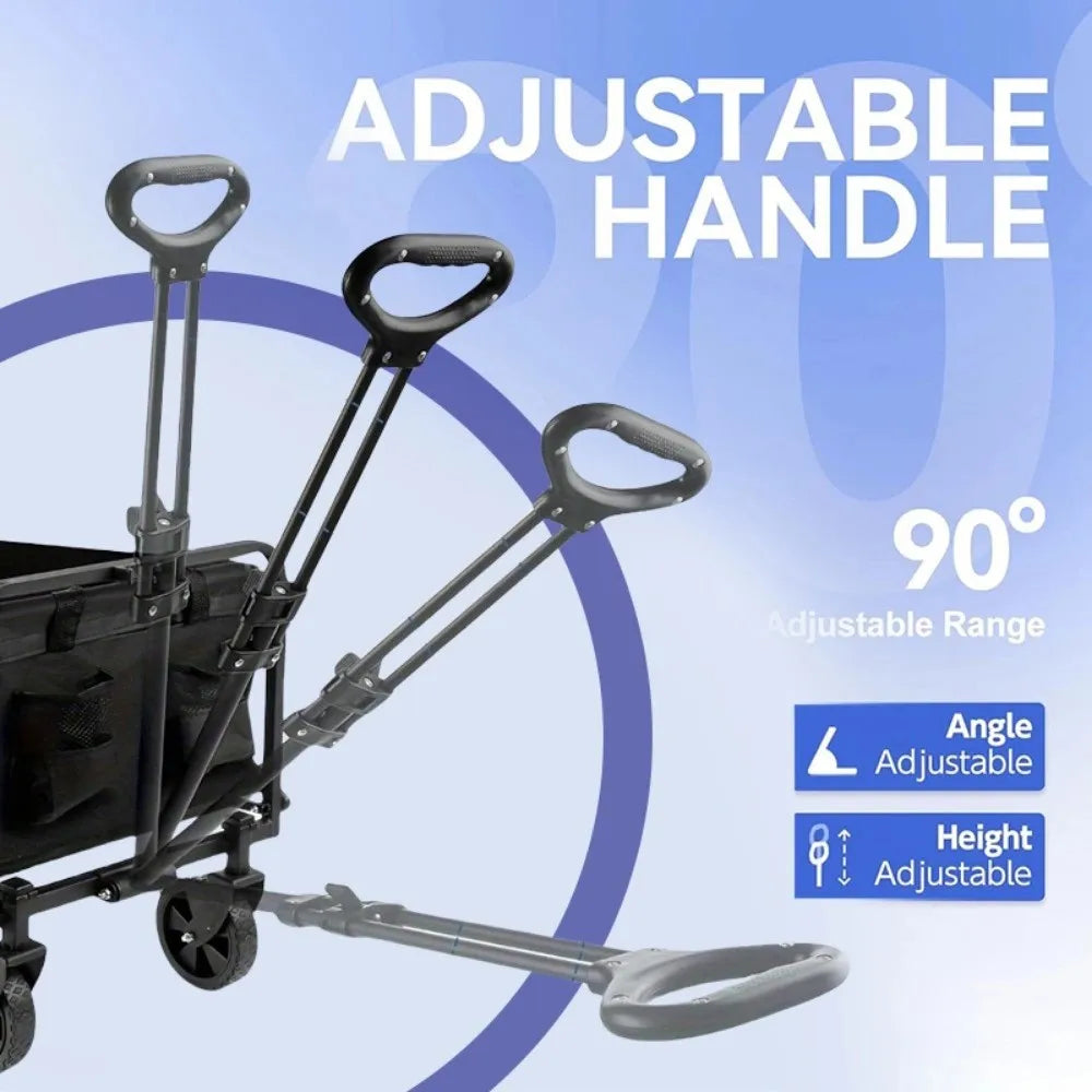 1PC Collapsible Foldable Wagon Cart, Car storage Heavy Duty Utility Snow trailer storage vehicle Cart With All-Terrain Wheels