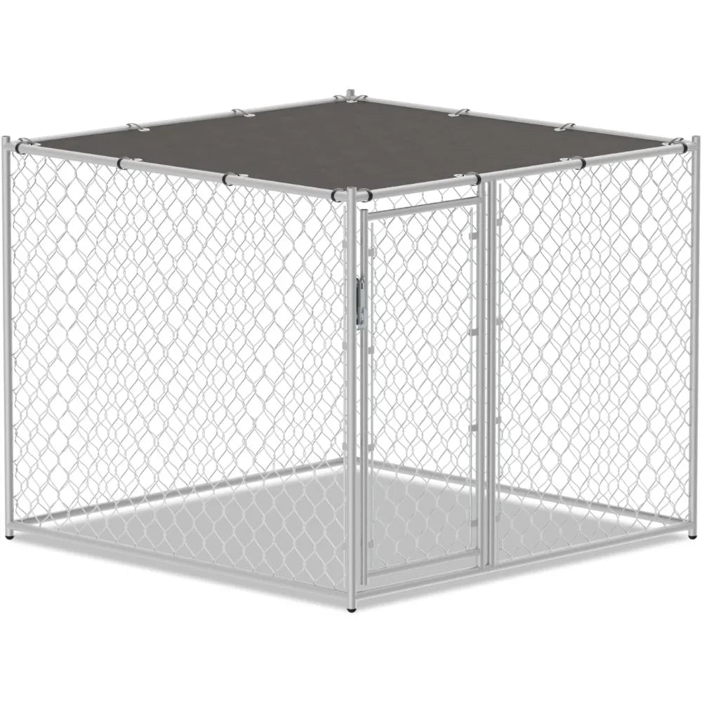 Very / 5x5 Ft Dog Kennel Outdoor For Medium Dog, Heavy Duty Alloy Steel Puppy Fence, Pet Exercise Playpen Run Cage With
