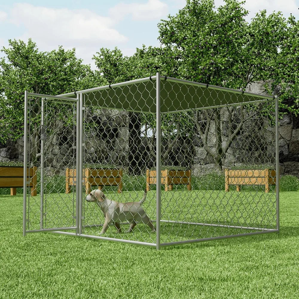 Very / 5x5 Ft Dog Kennel Outdoor For Medium Dog, Heavy Duty Alloy Steel Puppy Fence, Pet Exercise Playpen Run Cage With