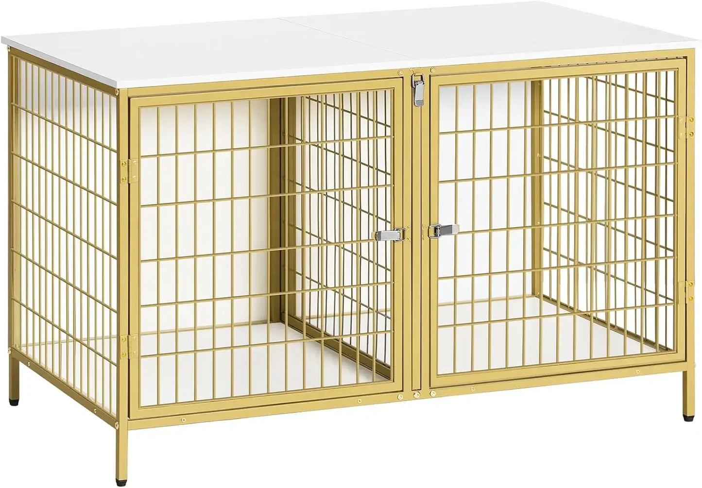 Dog Kennel with Removable Divider, Heavy Sturdy Dog Furniture Style Double Cage for Small Medium Dog, Indoor Pet House End Table