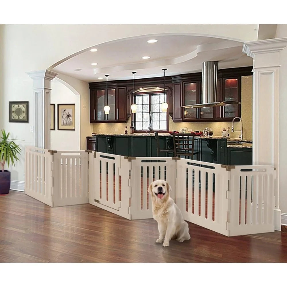Convertible Indoor/Outdoor Pet Playpen, Large, Soft Tan/Mocha