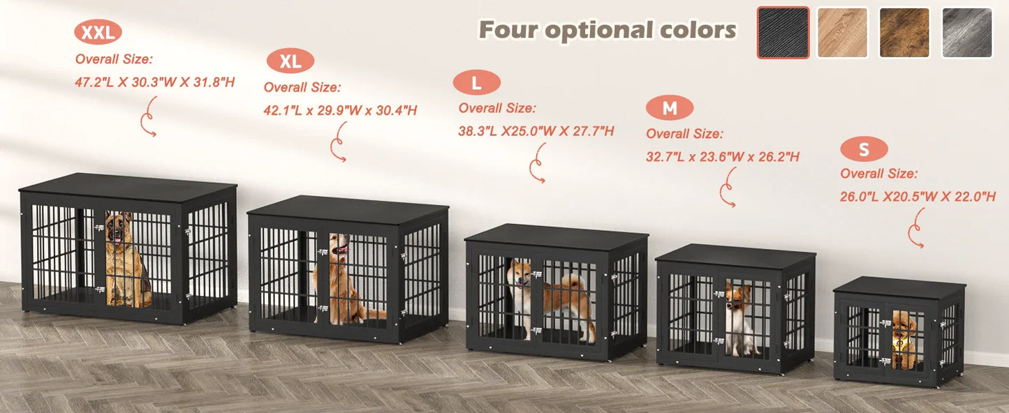 26 Inch Heavy Duty Dog Crate Furniture for Small Dogs, Decorative Pet House End Table, Wooden Cage Kennel Furniture Indoor