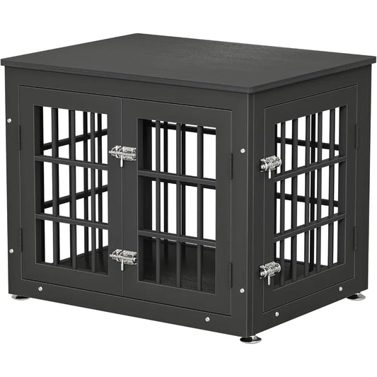26 Inch Heavy Duty Dog Crate Furniture for Small Dogs, Decorative Pet House End Table, Wooden Cage Kennel Furniture Indoor