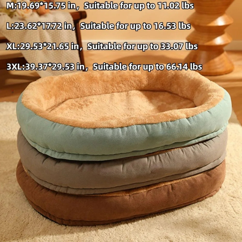 Pet Dog Cat Bed Mat, Non-Slip Detachable and Washable Pet Supplies, Warm Soft Comfortable Puppy Cushion Kennel Mat
