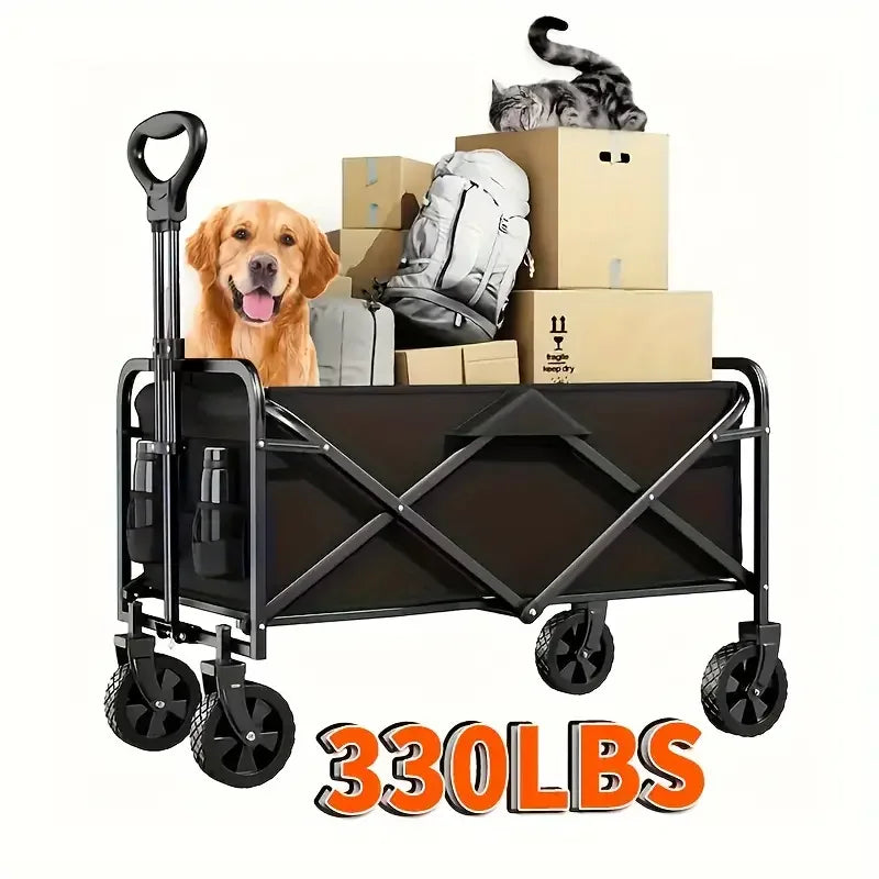 1PC Collapsible Foldable Wagon Cart, Car storage Heavy Duty Utility Snow trailer storage vehicle Cart With All-Terrain Wheels