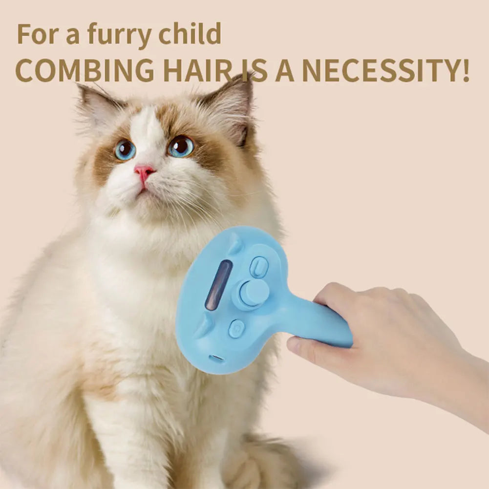 Cat Steam Brush Hair Remover Brush Multi-Function Cat Grooming Brush Floating Hair Brush Dematting Comb for Small & Large Pets