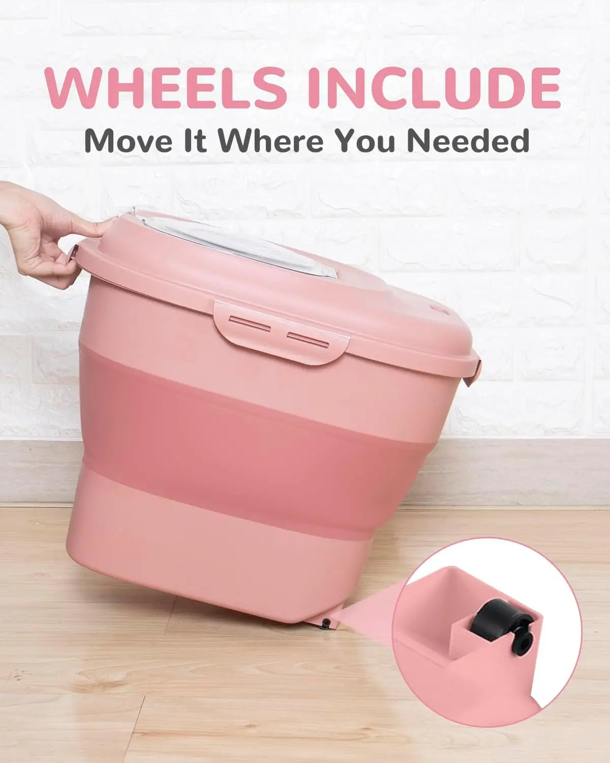 Dog Food Storage Container - Collapsible Dog Food Container with Airtight Lids, Moisture-Proof Pet Food Storage Container